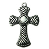 Pendant. Fashion Zinc Alloy jewelry findings. Cross 22x33mm. Sold by bag
