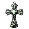 Pendant. Fashion Zinc Alloy jewelry findings. Cross 22x33mm. Sold by bag