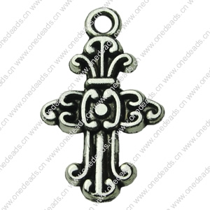 Pendant. Fashion Zinc Alloy jewelry findings. Cross 14.5x24mm. Sold by bag