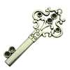 Pendant. Fashion Zinc Alloy jewelry findings. Key 76x36mm. Sold by bag