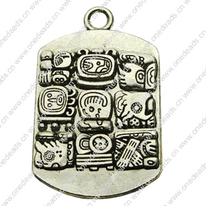 Pendant. Fashion Zinc Alloy jewelry findings. Rectangle  38x28mm. Sold by bag