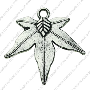 Pendant. Fashion Zinc Alloy jewelry findings. Leaf 30x31mm. Sold by bag