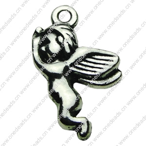 Pendant. Fashion Zinc Alloy jewelry findings. Angel 21x12mm. Sold by bag