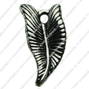 Pendant. Fashion Zinc Alloy jewelry findings. Leaf 8x20mm. Sold by bag