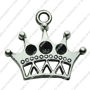 Pendant. Fashion Zinc Alloy jewelry findings. Crown 24x21mm. Sold by bag
