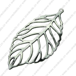 Pendant. Fashion Zinc Alloy jewelry findings. Leaf 73x36mm. Sold by bag