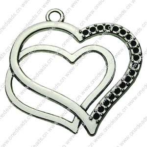 Pendant. Fashion Zinc Alloy jewelry findings. Heart 36x38mm. Sold by bag