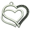 Pendant. Fashion Zinc Alloy jewelry findings. Heart 36x38mm. Sold by bag
