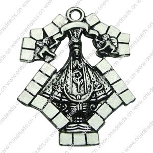 Pendant. Fashion Zinc Alloy jewelry findings.  36x27mm. Sold by bag