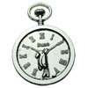 Pendant. Fashion Zinc Alloy jewelry findings. ClockS 52x37mm. Sold by bag
