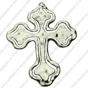 Pendant. Fashion Zinc Alloy jewelry findings.Cross 58x45mm. Sold by bag