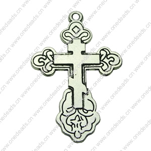 Pendant. Fashion Zinc Alloy jewelry findings . Cross 29x45mm. Sold by bag