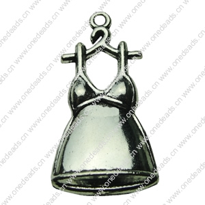 Pendant. Fashion Zinc Alloy jewelry findings .Clothes 34x17mm. Sold by bag