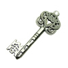 Pendant. Fashion Zinc Alloy jewelry findings . Key 58x22mm. Sold by bag
