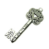 Pendant. Fashion Zinc Alloy jewelry findings . Key 58x22mm. Sold by bag