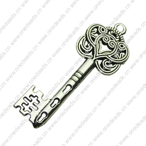 Pendant. Fashion Zinc Alloy jewelry findings . Key 58x22mm. Sold by bag