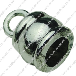 Zinc Alloy Cord End Caps, lead-free, 11x17mm, hole:6.5mm, Sold by Bag