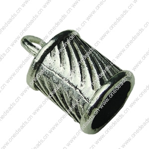 Zinc Alloy Cord End Caps, lead-free, 10x16mm, hole:7.5mm, Sold by Bag