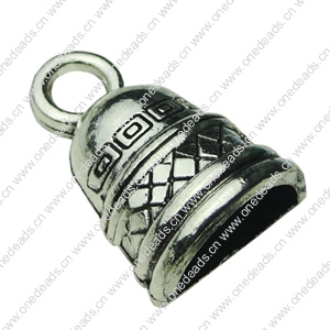 Zinc Alloy Cord End Caps, lead-free, 14x22mm, hole:11.5x5.5mm, Sold by Bag