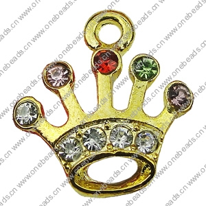 Crystal Zinc alloy Pendant, Fashion jewelry findings, Many colors for choice, crown 16x17mm, Sold By PC