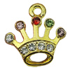 Crystal Zinc alloy Pendant, Fashion jewelry findings, Many colors for choice, crown 16x17mm, Sold By PC
