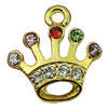 Crystal Zinc alloy Pendant, Fashion jewelry findings, Many colors for choice, crown 16x17mm, Sold By PC