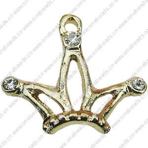 Crystal Zinc alloy Pendant, Fashion jewelry findings, Many colors for choice, crown 16x19mm, Sold By PC