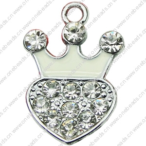 Crystal Zinc alloy Pendant, Fashion jewelry findings, Many colors for choice, crown 14x20mm, Sold By PC