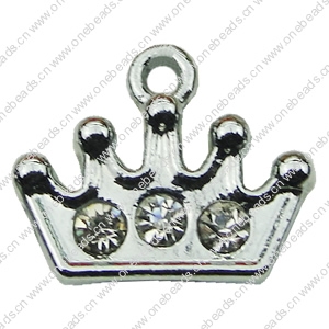 Crystal Zinc alloy Pendant, Fashion jewelry findings, Many colors for choice, crown 14x12mm, Sold By PC