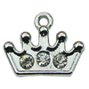 Crystal Zinc alloy Pendant, Fashion jewelry findings, Many colors for choice, crown 14x12mm, Sold By PC