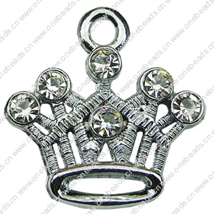 Crystal Zinc alloy Pendant, Fashion jewelry findings, Many colors for choice, crown 18x19mm, Sold By PC