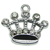 Crystal Zinc alloy Pendant, Fashion jewelry findings, Many colors for choice, crown 18x20mm, Sold By PC
