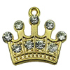 Crystal Zinc alloy Pendant, Fashion jewelry findings, Many colors for choice, crown 20x22mm, Sold By PC
