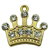 Crystal Zinc alloy Pendant, Fashion jewelry findings, Many colors for choice, crown 20x22mm, Sold By PC