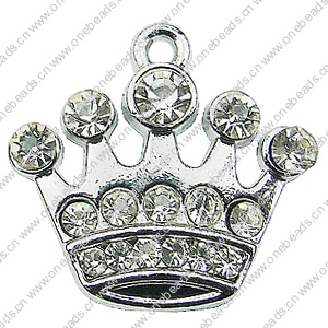 Crystal Zinc alloy Pendant, Fashion jewelry findings, Many colors for choice, crown 20x21mm, Sold By PC