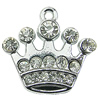 Crystal Zinc alloy Pendant, Fashion jewelry findings, Many colors for choice, crown 20x21mm, Sold By PC
