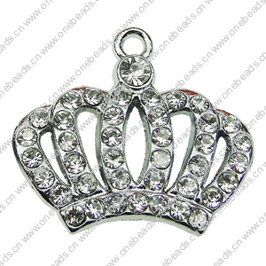 Crystal Zinc alloy Pendant, Fashion jewelry findings, Many colors for choice, crown 20x23mm, Sold By PC