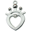 Crystal Zinc alloy Pendant, Fashion jewelry findings, Many colors for choice, crown 19x28mm, Sold By PC
