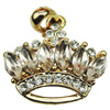 Crystal Zinc alloy Pendant, Fashion jewelry findings, Many colors for choice, crown 16x18mm, Sold By PC
