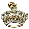 Crystal Zinc alloy Pendant, Fashion jewelry findings, Many colors for choice, crown 16x18mm, Sold By PC