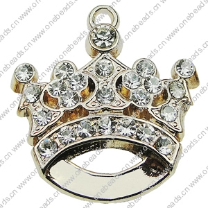 Crystal Zinc alloy Pendant, Fashion jewelry findings, Many colors for choice, crown 24x20mm, Sold By PC