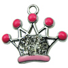 Crystal Zinc alloy Pendant, Fashion jewelry findings, Many colors for choice, crown 24x20mm, Sold By PC
