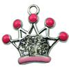 Crystal Zinc alloy Pendant, Fashion jewelry findings, Many colors for choice, crown 24x20mm, Sold By PC