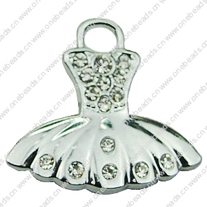 Crystal Zinc alloy Pendant, Fashion jewelry findings, Many colors for choice, skirt 27x30mm, Sold By PC
