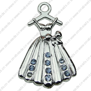 Crystal Zinc alloy Pendant, Fashion jewelry findings, Many colors for choice, skirt 20x32mm, Sold By PC