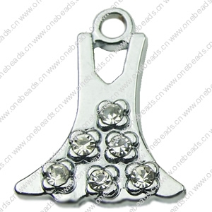 Crystal Zinc alloy Pendant, Fashion jewelry findings, Many colors for choice, skirt 15x18mm, Sold By PC