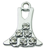Crystal Zinc alloy Pendant, Fashion jewelry findings, Many colors for choice, skirt 15x18mm, Sold By PC
