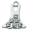 Crystal Zinc alloy Pendant, Fashion jewelry findings, Many colors for choice, skirt 15x18mm, Sold By PC