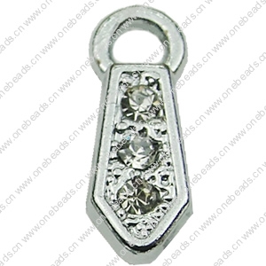 Crystal Zinc alloy Pendant, Fashion jewelry findings, Many colors for choice, tie 5x18mm, Sold By PC