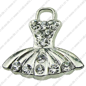 Crystal Zinc alloy Pendant, Fashion jewelry findings, Many colors for choice, skirt 17x17mm, Sold By PC